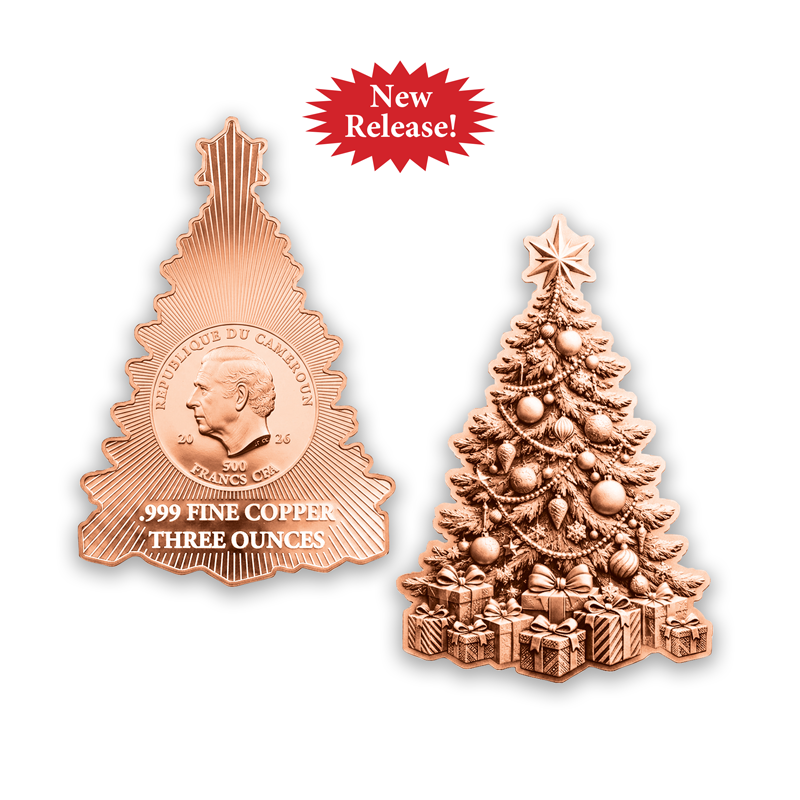 A picture of 2026 Copper Christmas Tree Coin.