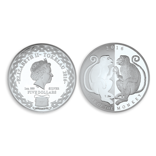 2016 Mirror Monkeys $5 Silver Coin - National Collector's Mint