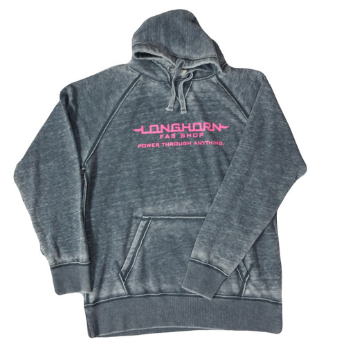 Longhorn Gear | Acid Wash Hoodie | Pink Logo | 201010