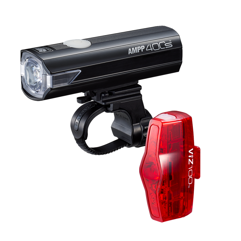 CatEye AMPP400S + ViZ100 Combo – 400 lm Front + Daytime Rear Light Kit