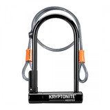 Kryptonite Keeper-12 Standard 4 x 8 in U-Lock with 4 ft Cable and Bracket