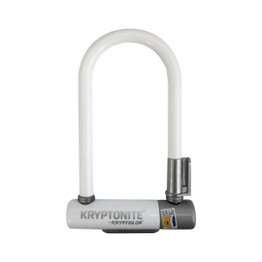 Kryptonite KryptoLok Mini 7-7 3.25 x 7 in U-Lock with Bracket - White