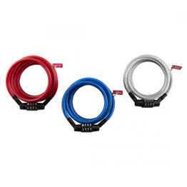 Kryptonite Keeper 712 Kids Combo 4 ft x 7 mm Cable Lock - Red/White/Silver Assorted