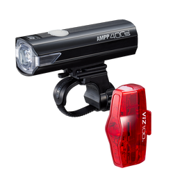 CatEye AMPP400S + ViZ100 Combo – 400 lm Front + Daytime Rear Light Kit