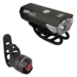 Cateye Combo AMPP200 + ORB‑RC USB Rechargeable Bike Light Set