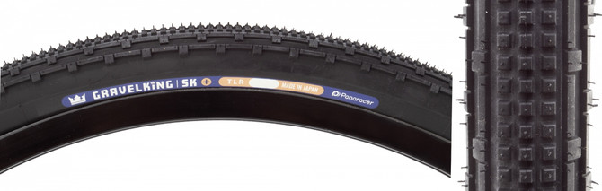Panaracer GravelKing SK Plus+ 700x35 Tubeless-Ready Folding Gravel Tire - Black/Black