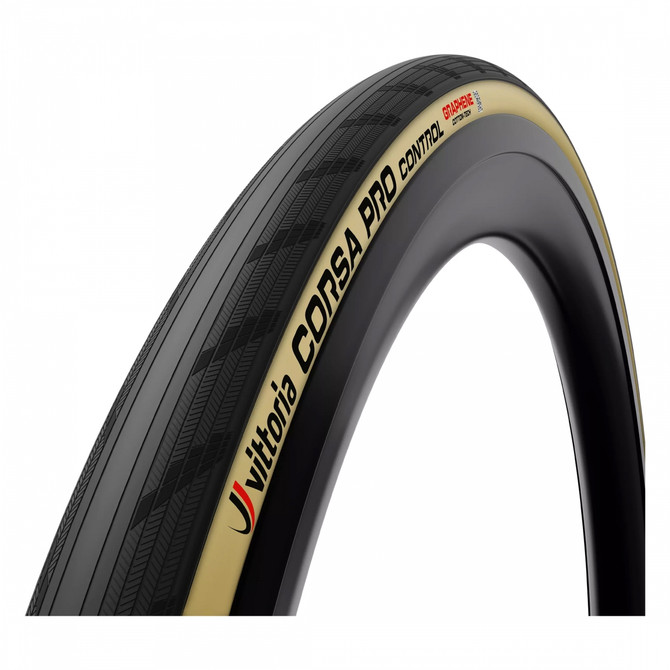 Vittoria Corsa Pro Control 700x28 Tubeless-Ready Road Racing Tire - Black/Tan