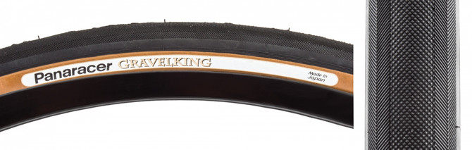 Panaracer Original GravelKing 700x43 Tubeless-Ready Folding All-Road and Gravel Tire - Black/Brown