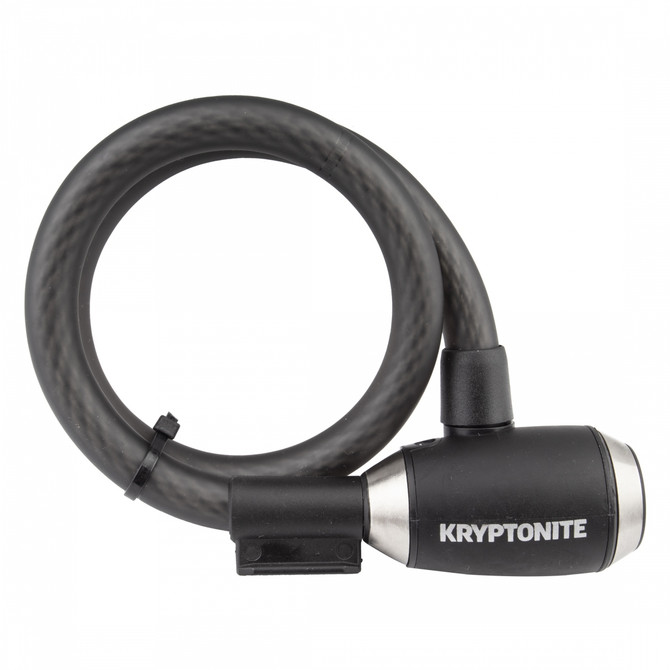 Kryptonite KryptoFlex 1565 Key 2.125 ft x 15 mm Cable Lock with Bracket - Black