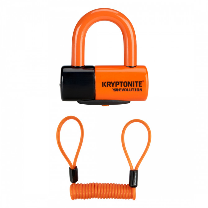 Kryptonite Evolution Series 4 Disc 1.8 x 2.1 in Disc Brake Lock with Reminder Cable and Pouch - Black