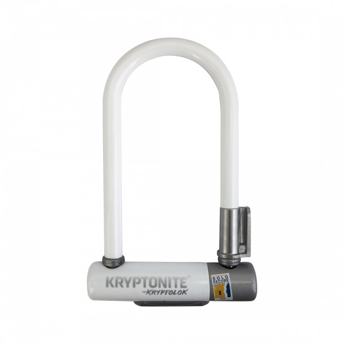 Kryptonite KryptoLok Mini 7-7 3.25 x 7 in U-Lock with Bracket - White