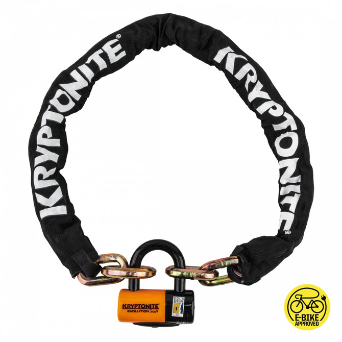 Kryptonite New York Cinch Ring 1213 4.25 ft x 12 mm Chain Lock with 14 mm EVS4 Disc Lock