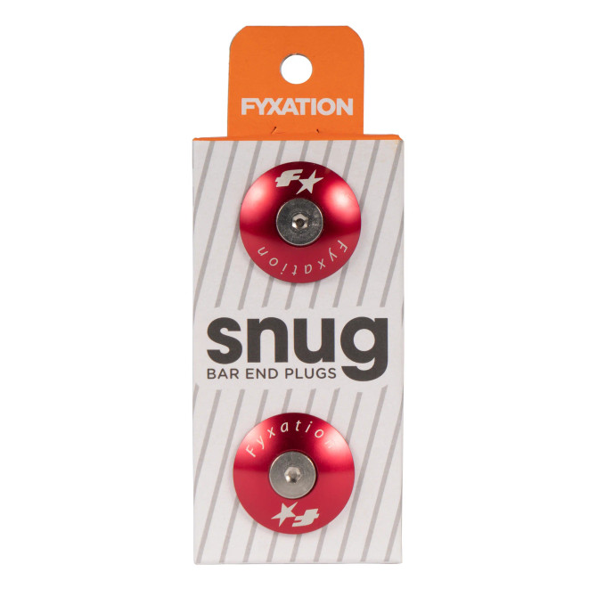 Fyxation Snug Alloy Bar End Plugs – Durable CNC Aluminum Finishers, Red