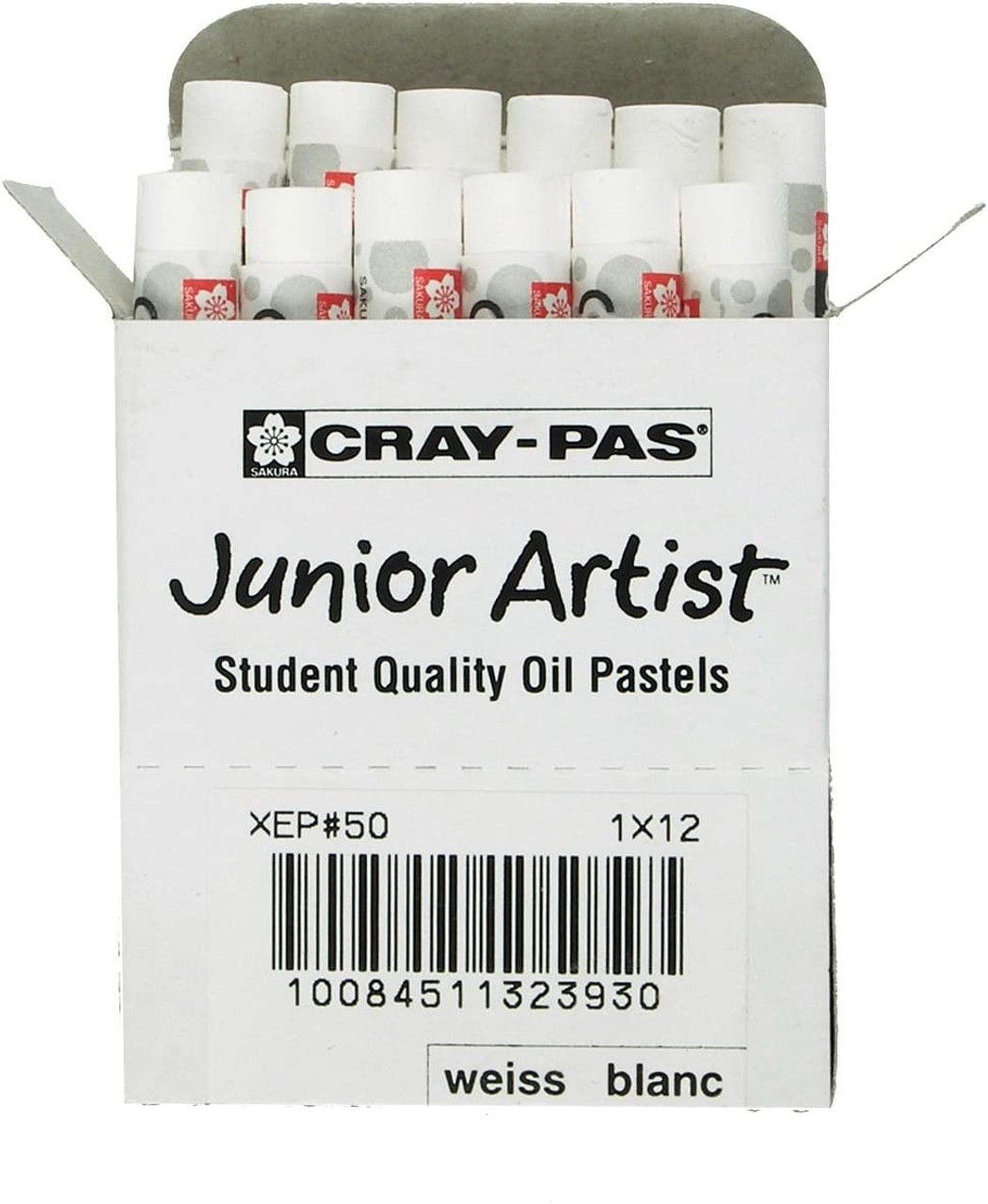 Sakura XEP-050 12-Piece Cray-Pas Junior Artist Oil Pastel Set, White