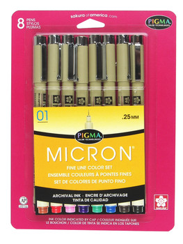 Sakura Pigma Micron Pen 05 Red Ink Marker Felt Tip Pen, Archival Pigment Ink Pens for Artist, Zentangle, Technical Drawing Pens - 8 Pack of Micron