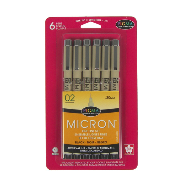 MICRON 6 PC SET (02) - BLACK