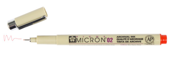 MICRON 02 PEN 0.30MM - RED