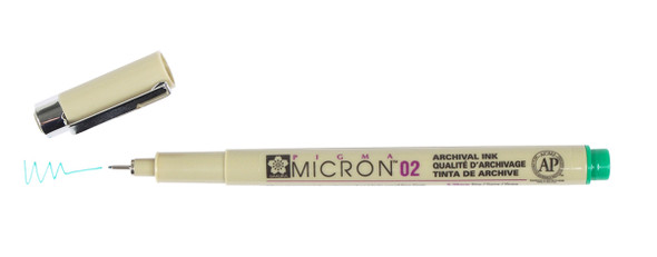 MICRON 02 PEN 0.30MM - GREEN