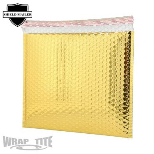 13.75 X 11 Metallic Bubble Mailers GOLD, 50/cs