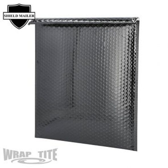 16 X 17.5 Metallic Bub Mailers BLACK, 50/cs