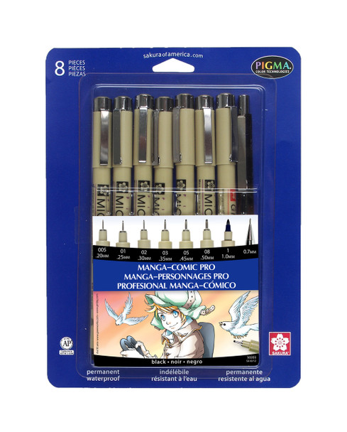 50203 PIGMA MANGA COMIC PRO DRAWING KIT 8 PC SET