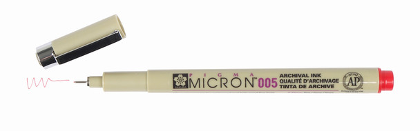 MICRON 005 PEN 0.20MM - RED