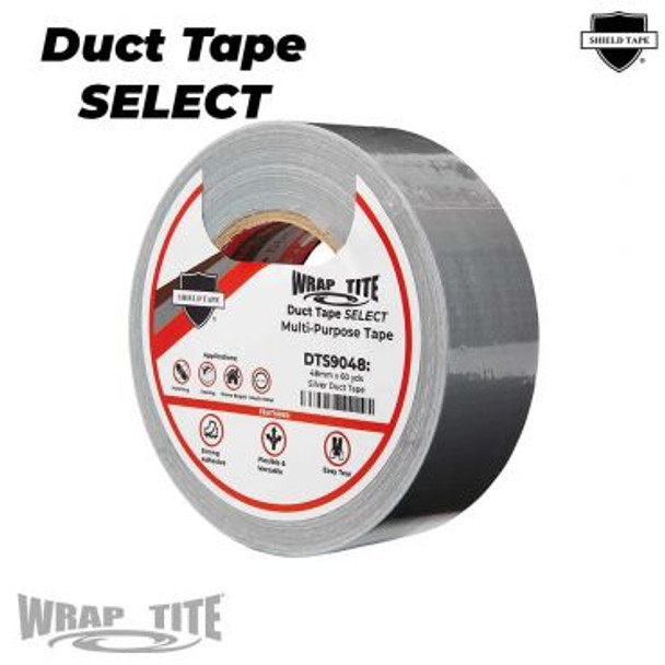 2" x 60 yds, Silver Select Duct Tape, 24 rls/cs; 9 mil