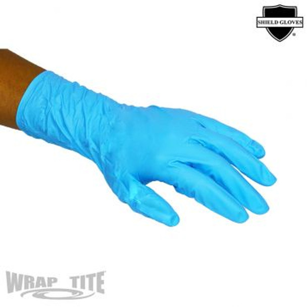 Extended Cuff Fully Textured Blue Nitrile 8 mil EXAM Powder Free Gloves 2X-Large; 50/box