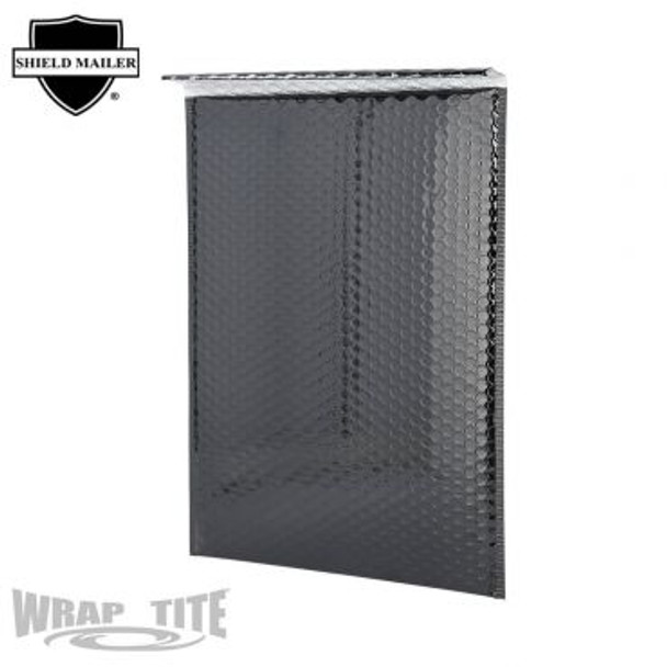 13 x 17.5 Metallic Bub Mailers BLACK, 100/cs