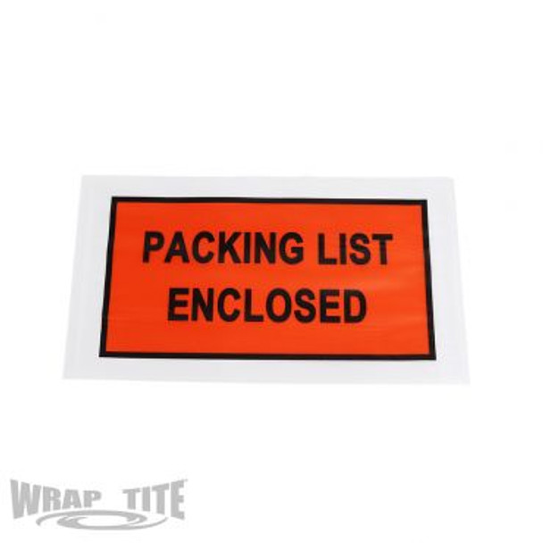 5.5 x 10 Packing List Enclosed, Full Face, 1,000/cs