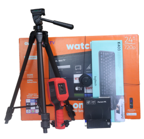 Prof. Thermal Imager Super Kit (Contains 1 pc each, of a professional thermal imager, tripod stand, pocket PC, display screen and wireless keyboard mouse.)