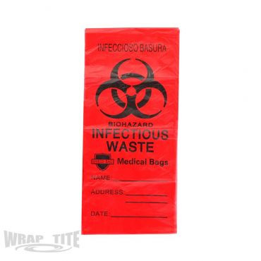 24 x 30, 0.5 Mil HD Red Infectious Waste Liners