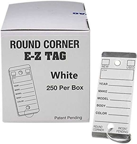 key tags white laminated box of 250 