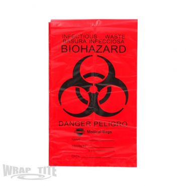 Red Biohazard Infectious Waste Liners 31x43 44-Gallon 0.5 Mil 250 Count
