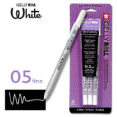 Gelly Roll White Fine line .3MM 3pk 57452