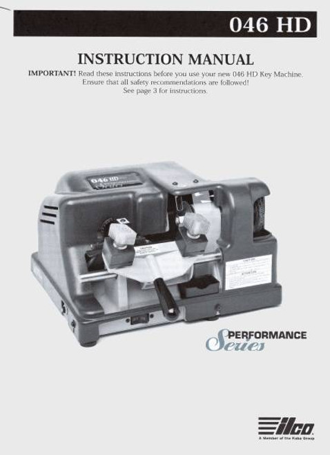 ILCO 046HD Key Machine Operating Manual.