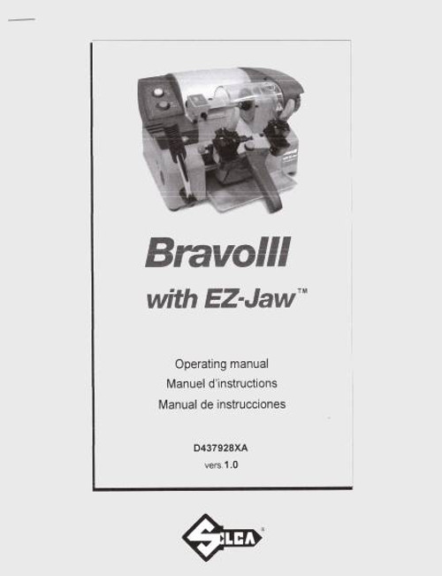 Silca Bravo III Key Machine Operating Manual.