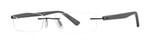 Gels Slim Rectangle rimless reading glasses in Grey Rubber Coated Angle View