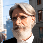 Gels Slim Rectangle rimless reading glasses in Grey Rubber Coated worn by man