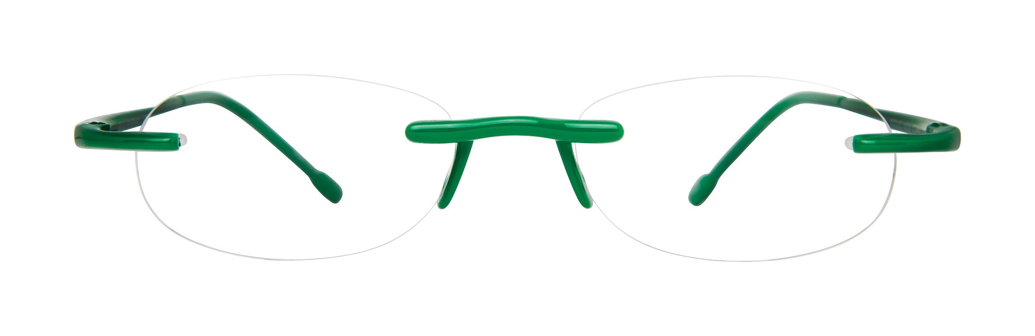 Gels Original Rimless Reading Glasses in Fairway Green Front View