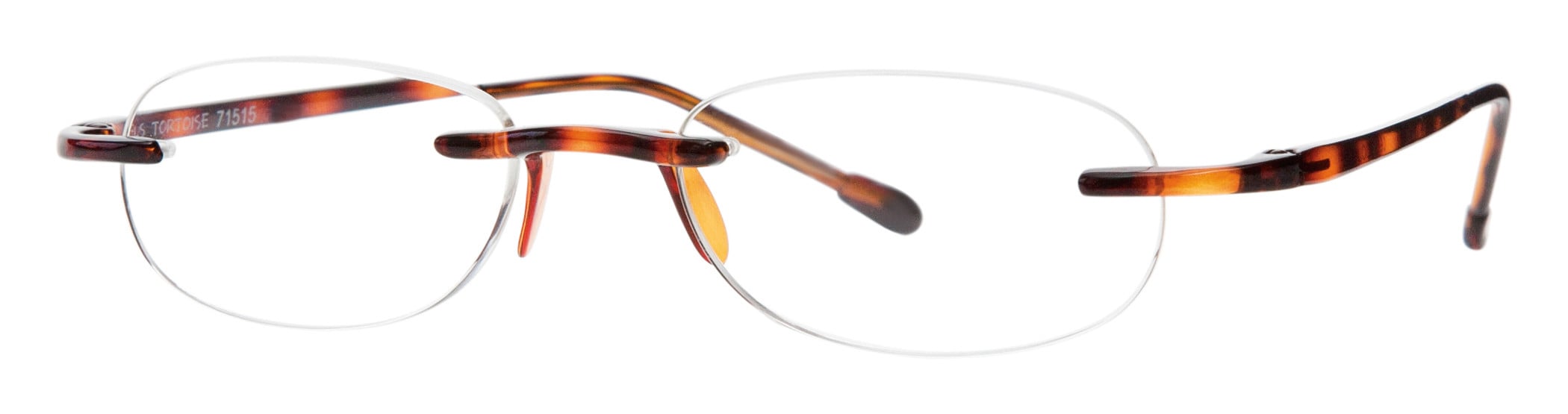 Gels Original Rimless Reading Glasses in Tortoise Angle View