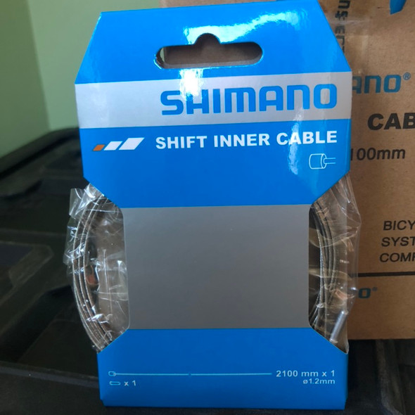 Shimano Shift Inner Gear Wire 1.2mm diameter 1.2mm long Suits Road or MTB cycles Steel with corrosion resistant coating Works with SP41 SP51 SIS-SP Genuine Shimano Cable comes with genuine Shimano end cap - FREE UK POSTAGE