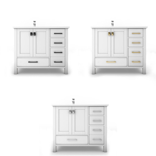 Ava 36" White Vanity Set with White Top