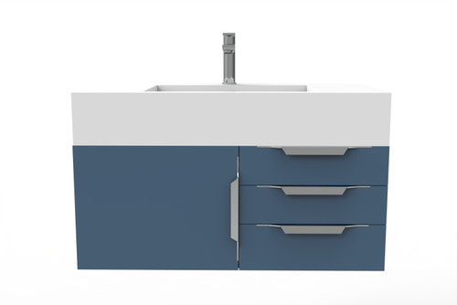 Kern 36" Blue Vanity Set with White Top