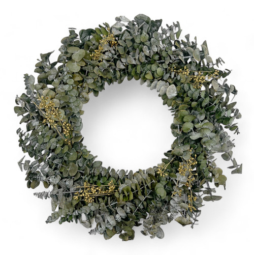 Preserved Decorative Real Eucalyptus Wreath - Green