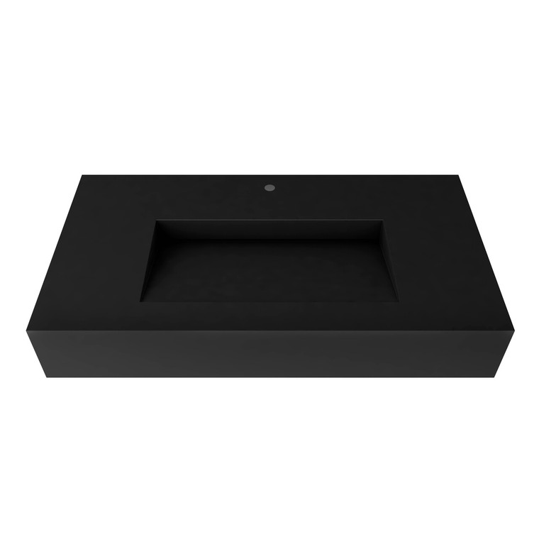 Alberta 36" Wall Mounted Bathroom Sink, Black