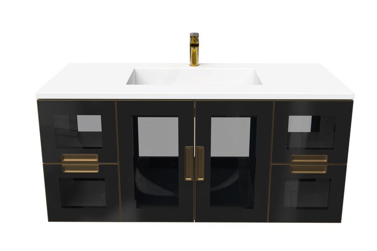 Cristobal 48" Modern Wall Mounted Bathroom Vanity Set