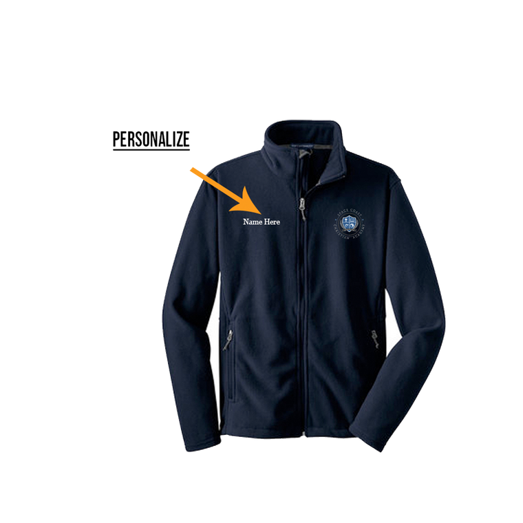 Youth & Adult Full Fleece Zip Jacket W/ Students Name (Space Coast Christian Academy)