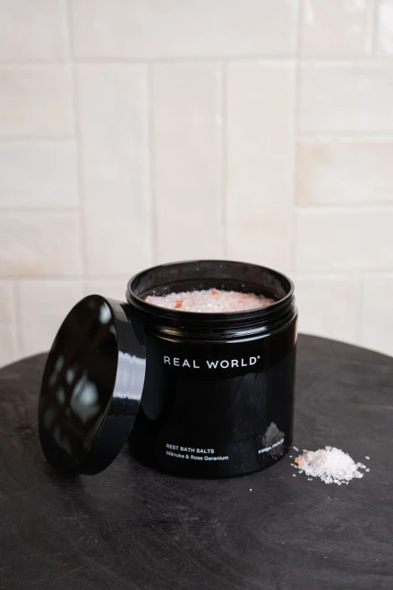 Real World Natural Rest Bath Salts - Manuka & Rose Geranium