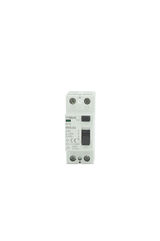 Iskra aardlekschakelaar 1F+N 40A 30mA Type A